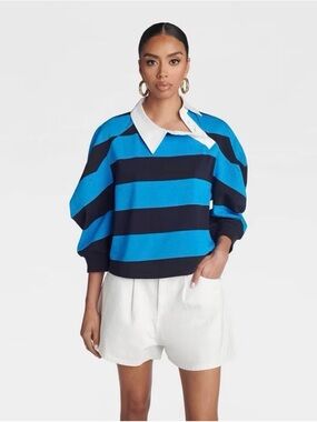 KBB by KAHLANA crewneck Blue and Navy Striped Shirt Firm price .